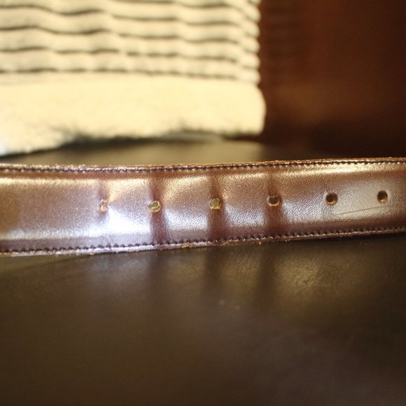 MENS LEATHER BELT W/SPLIT COWHIDE ON MELLOW ROUND - Picture 5 of 8
